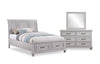 Kylie 5pc Bedroom Set with Storage Bed, Dresser & Mirror, Sand - Queen Size
