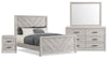 Lark 6pc Bedroom Set with Panel Bed, Dresser, Mirror & Nightstand, Rustic White - Queen Size