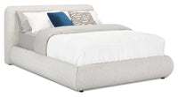 Luka Upholstered Platform Bed in Grey Polyester Fabric, Modern - Queen Size