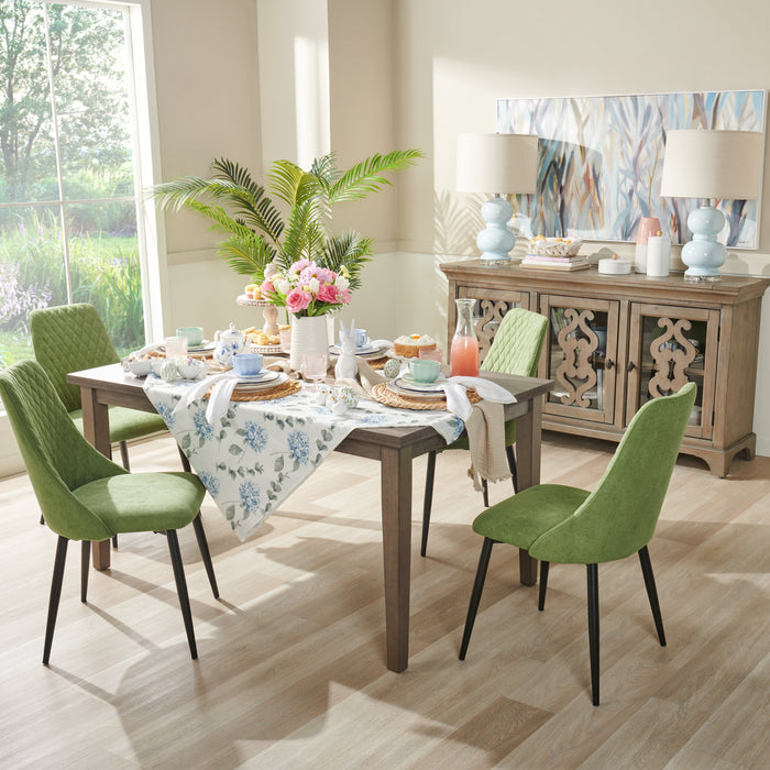 Miya Dining Chair with Polyester Fabric, Metal - Moss Green