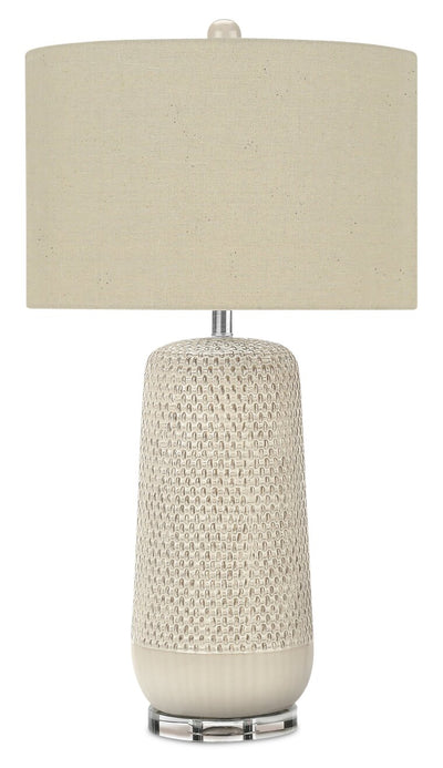 31" Cream Ceramic Table Lamp|Lampe de table de 31 po en céramique crème