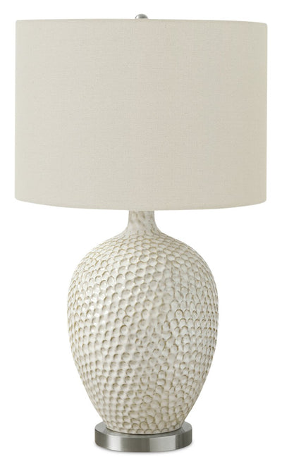 28" Cream Ceramic Table Lamp|Lampe de table de 28 po en céramique crème