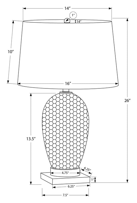26\" White and Gold Table Lamp