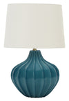 24\" Blue Ceramic Curved Table Lamp