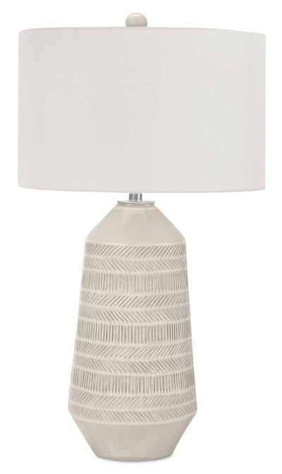 33" Cream Ceramic Table Lamp|Lampe de table de 33 po en céramique crème