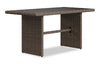 Naples Dining Height Outdoor Patio Table - Hand-Woven Resin Wicker, Glass, UV & Weather Resistant - Natural/Black