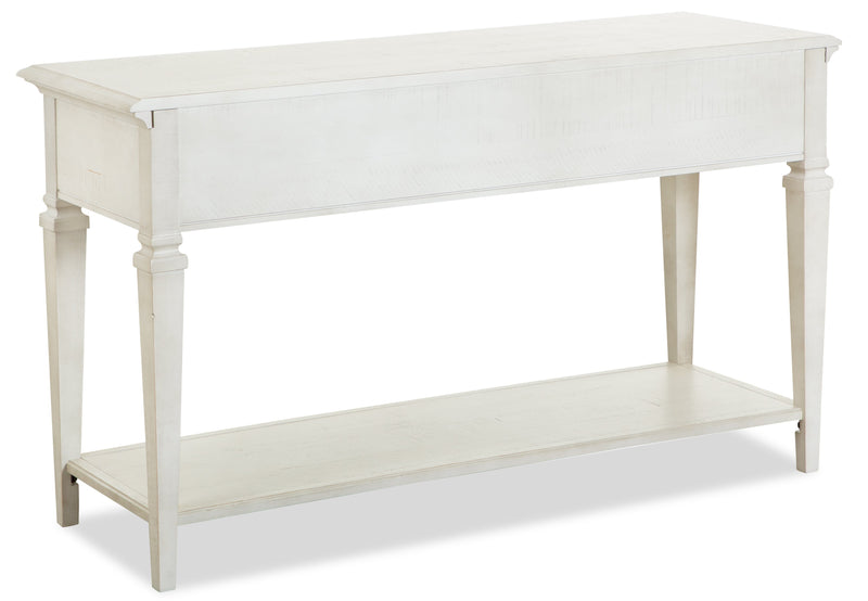 Newman  50\" Traditional Sofa Table with Storage and Shelf - Alabaster White Pine