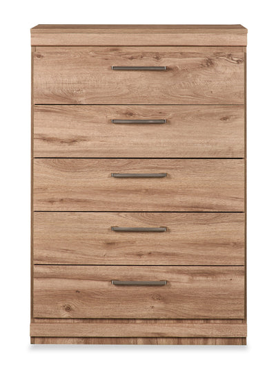 Oakley Bedroom Chest of Drawers, 5-Drawer, 31"W x 45"H, Made in Canada - Natural | Commode verticale de chambre à coucher Oakley de 31 po (L) x 45 po (H) à 5 tiroirs, fabriquée au Canada - naturelle