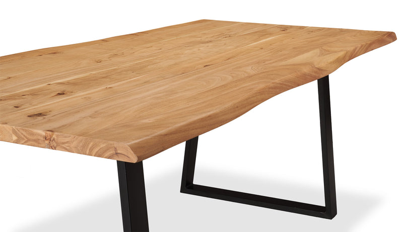 Oskar Dining Table, Acacia Wood & Metal, 79\"W - Natural & Black