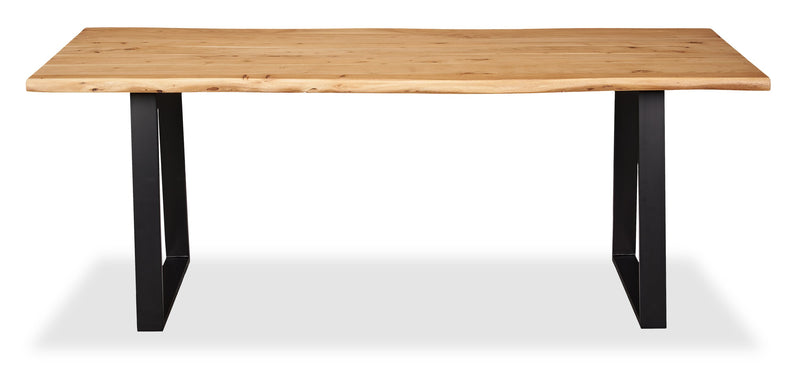 Oskar Dining Table, Acacia Wood & Metal, 79\"W - Natural & Black