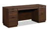 Palo Alto 71.18\" Commercial Grade Credenza Office Desk with 6-Drawers - Mahogany