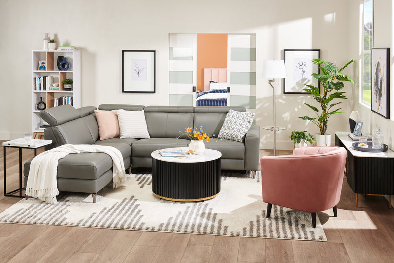 Pia 18\" C-Table with Expandable Top - White Marble