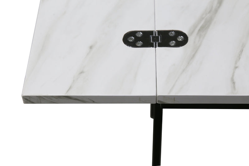Pia 18\" C-Table with Expandable Top - White Marble
