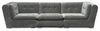 Scott Living Plaza Modular 117\" Fabric Sofa with Tufted Back Cushions and Metal Legs - Grey