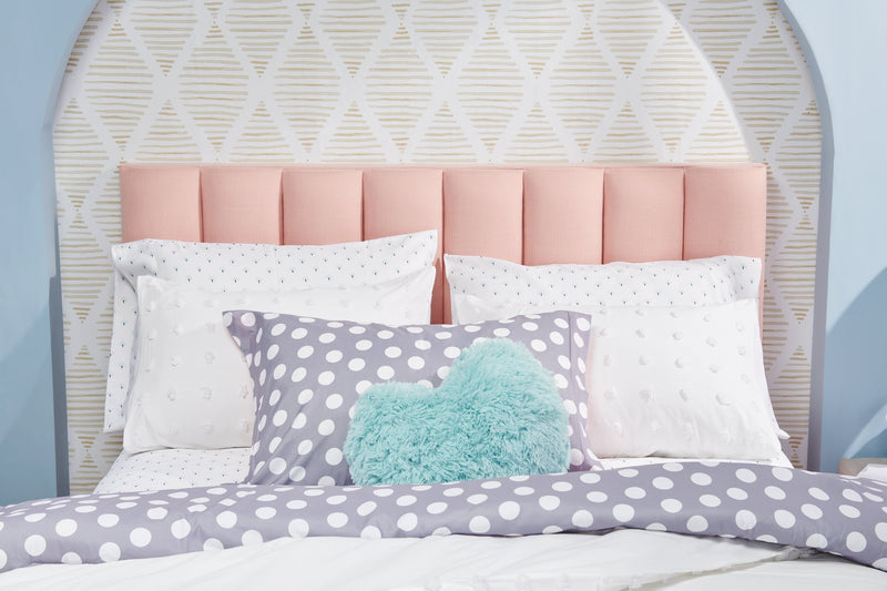 Kort & Co. Rain Upholstered Platform Bed in Pink Fabric, Tufted - Full Size