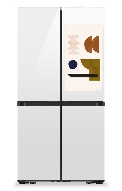 Samsung 36" 22.5 Cu. Ft. Bespoke Counter-Depth 4-Door Flex™ with AI Family Hub+™ Refrigerator - Whit… | Réfrigérateur BESPOKE Samsung de 22,5 pi³ et de 36 po de profondeur comptoir à 4 portes FlexMC avec …