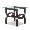 Ricci 24\" Modern Glass Top End Table - Glass with Espresso Finished Legs