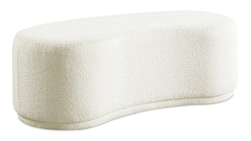 Maren 47.25\" Fabric Curved Bench - Cream