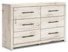 Derekson Bedroom 6-Drawer Dresser, 58.7\"W x 36.5\"H - Rustic White