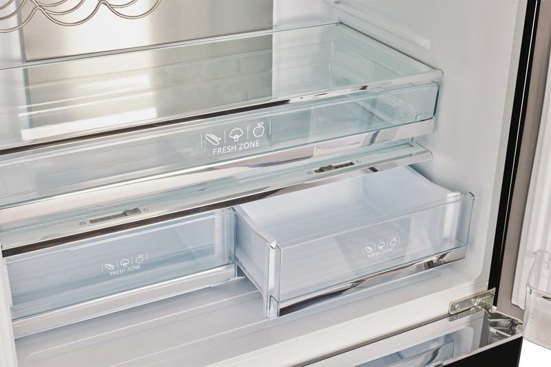 Classic Retro by Unique 36\" 21.4 Cu. Ft. Counter-Depth Refrigerator - Midnight Black - UGP-595L B AC