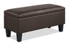 James 39.25\" Faux Leather Storage Ottoman - Dark Brown