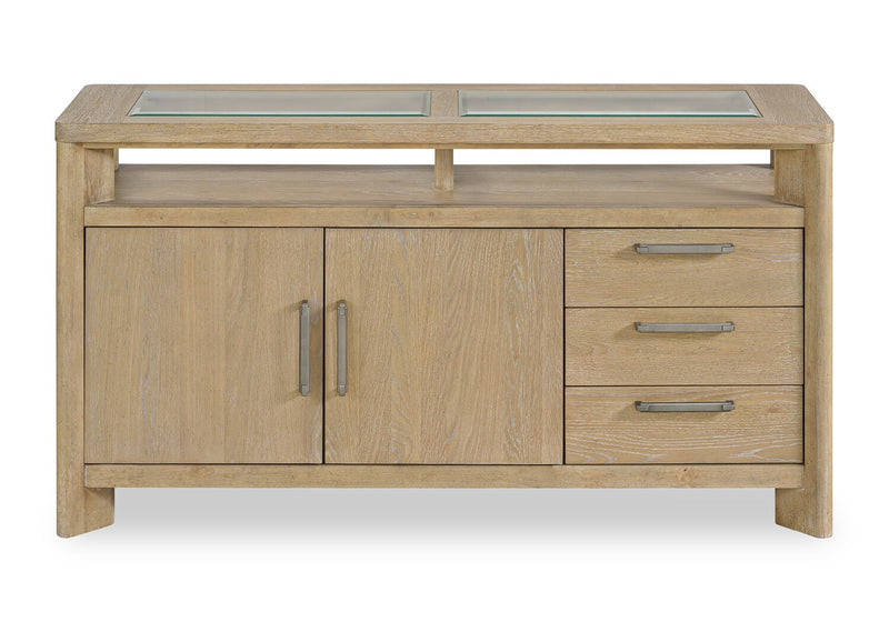 Aspen Dining Server, 64\"W, Wine & Stemware Racks, 3 Drawers & 2 Doors - Natural