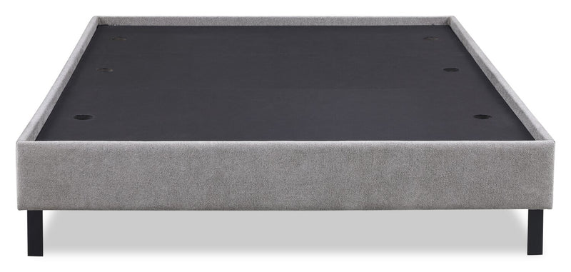 Amos Upholstered Platform Bed in Grey Fabric with Tufted Headboard - Full Size