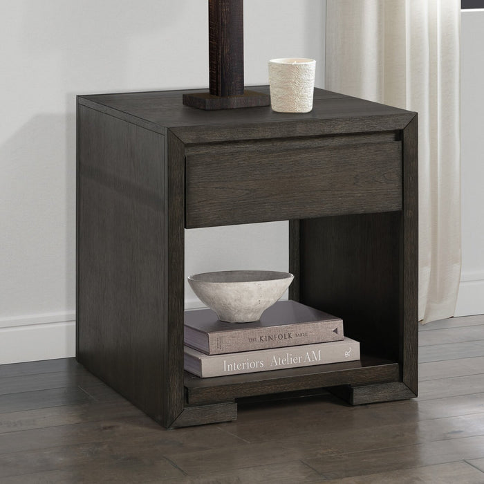 Zelda 24\" End Table with Storage and Shelf – Warm Mocha
