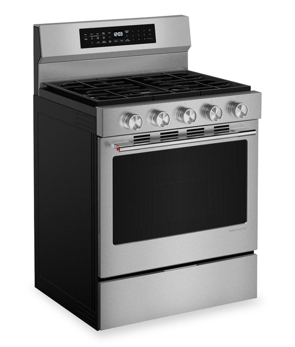 KitchenAid 30\" 5.0 Cu. Ft. Smart Gas Range with Convection Modes - Fingerprint Resistant Stainless Steel - KFGS530SPS