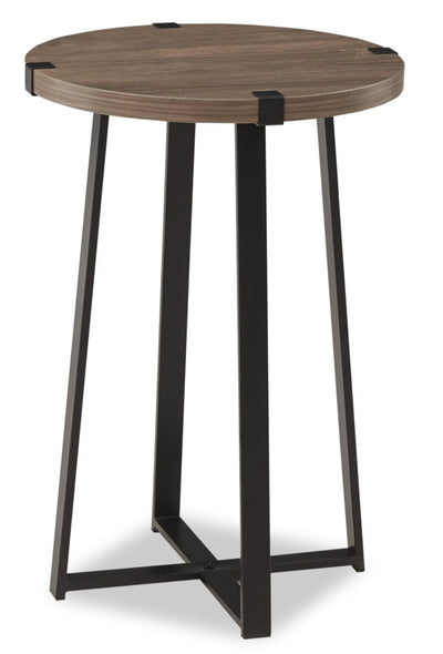 Pauly 15" Chairside Table with Wood-Look Tabletop - Hazelnut|Table de fauteuil Pauly de 15 po avec dessus d’apparence bois - noisette