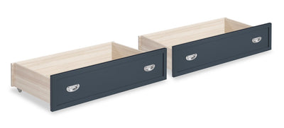 Quinn Trundle Drawers for Bed or Bunk, Set of 2 - Blue | Ensemble 2 tiroirs gigognes Quinn pour lit ou lits superposés - bleu