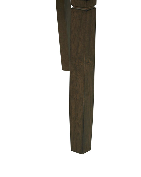 Devon Dining Chair with Vegan Leather Fabric, Wood - Dark Brown