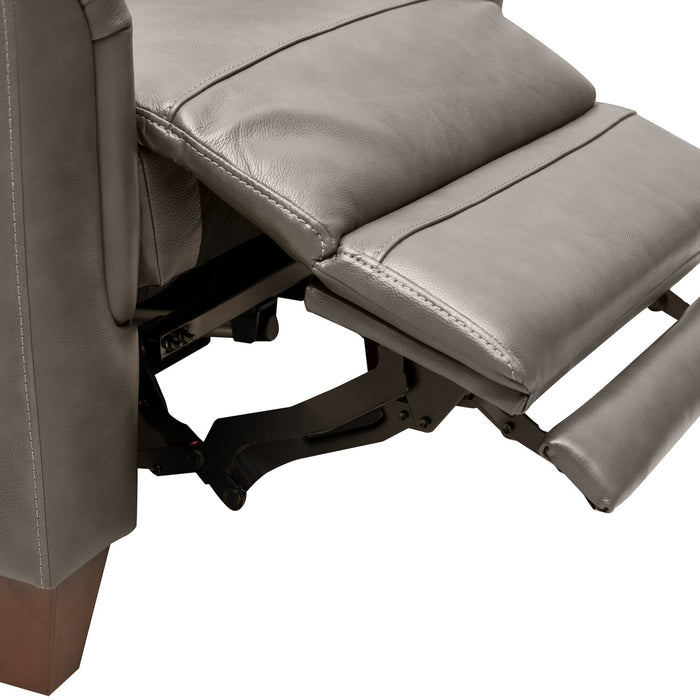 Bryce 35.5\" Top-Grain Genuine Leather Power Reclining Chair with Power Headrest - Grey