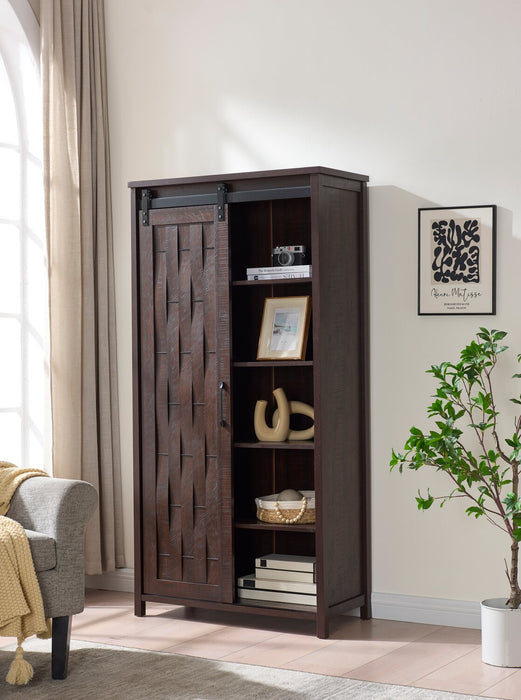 Sienna 33.5\" Accent Storage Cabinet with Sliding Door - Dark Oak