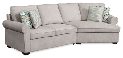 Scott Living Haven 2-Piece Right-Facing Chenille Fabric Cuddler Sectional - Grey | Sofa sectionnel enveloppant de droite Haven de Scott Living 2 pièces en tissu de chenille - gris