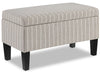 Calgary 32\" Storage Fabric Ottoman - Grey Striped