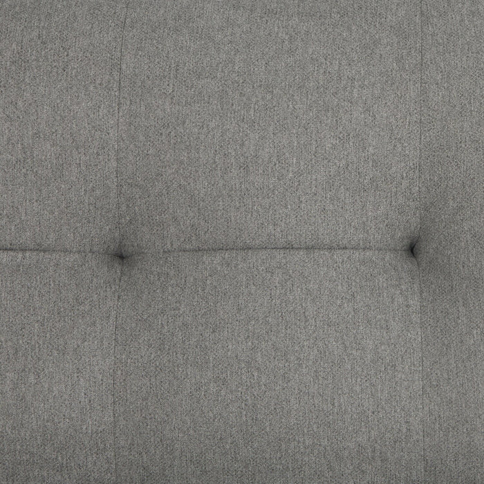 Campus 76\" Fabric Klik Klak Futon with Tufting and Wood Legs - Grey