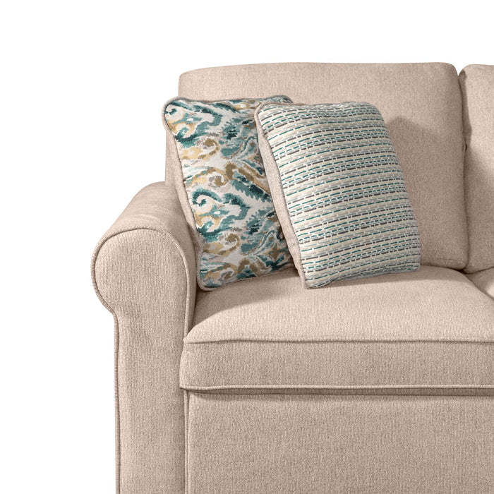 Scott Living Haven 3-Piece Right-Facing Chenille Fabric Cuddler Sleeper Sectional - Taupe