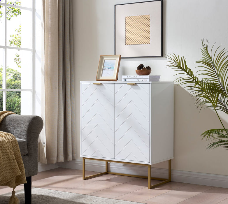Lottie 28.5\" 2-Door Accent Cabinet - Glossy White