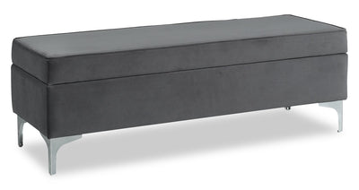 Vivienne 47.25" Fabric Storage Ottoman - Grey | Pouf de rangement Vivienne de 47,25 po en tissu - gris