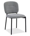 Luka Dining Chair with Boucle Fabric, Metal - Grey