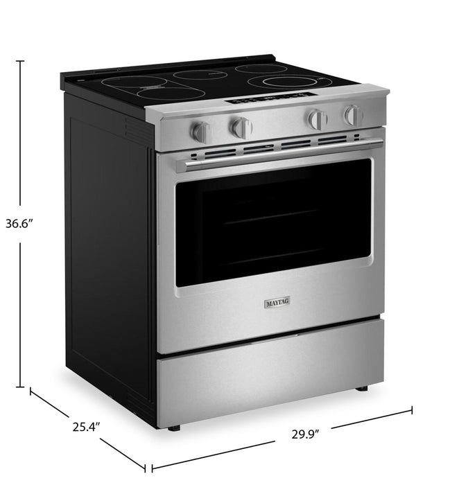 Maytag 30\" 5.3 Cu. Ft. Slide-In Electric Range with No Preheat Air Fry - Fingerprint Resistant Stainless Steel - YMSES7030SZ