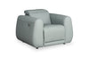 Gianna 40\" Genuine Leather Power Reclining Chair with Power Headrest and USB Port - Spa Blue