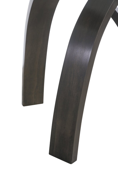 Jorja 23.25\" Modern Glass Top End Table - Brown with Bentwoood Legs