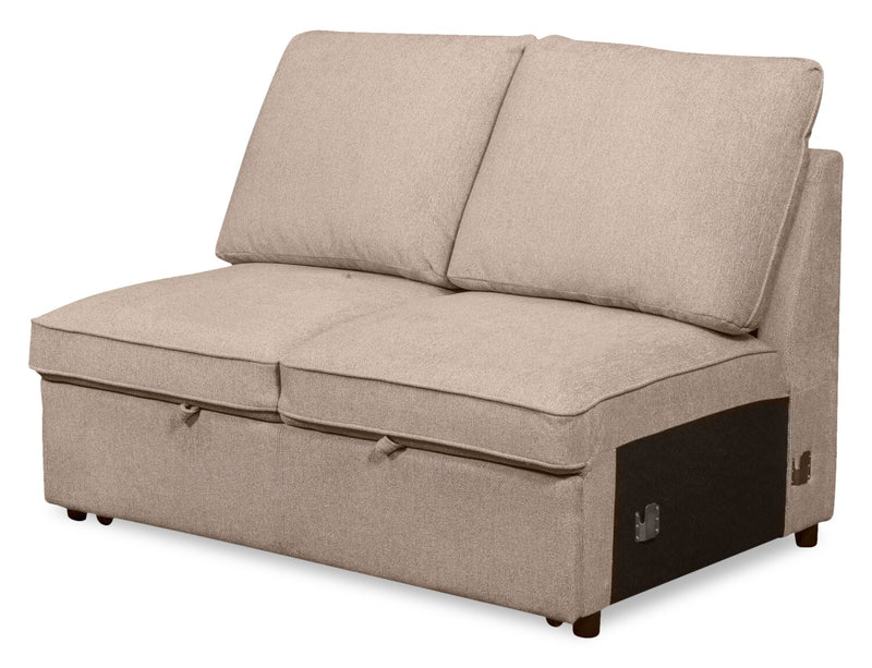 Scott Living Haven 3-Piece Right-Facing Chenille Fabric Cuddler Sleeper Sectional - Taupe