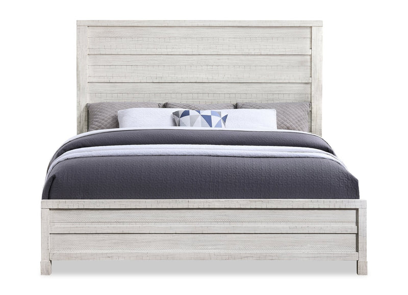 Haven 5pc Bedroom Set with Panel Bed, Dresser & Mirror, White - King Size