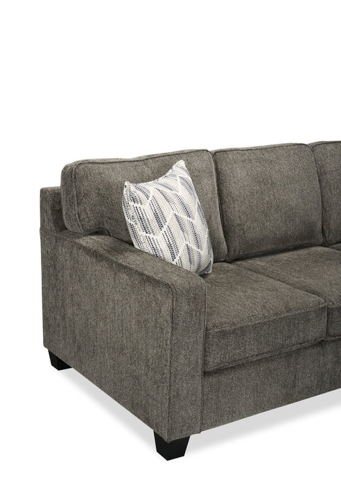 Made in Canada Lennox 83\" Chenille Fabric Sofa with Reversible Cushions and Accent Pillows - Grey