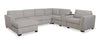 Vault 6-Piece Left-Facing Sectional with Sofa Bed Loveseat, Two Storage Chairs and Storage Chaise - Grey