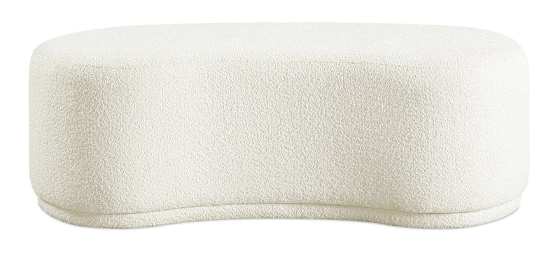 Maren 47.25\" Fabric Curved Bench - Cream