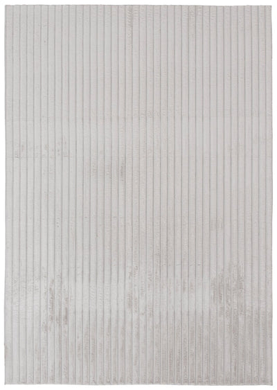 Dream Step Memory Foam Channel Light Grey Faux Fur Area Rug - 5' x 7' | Carpette Dream Step à canaux en fausse fourrure gris clair avec mousse à mémoire de forme - 5 pi x 7 pi